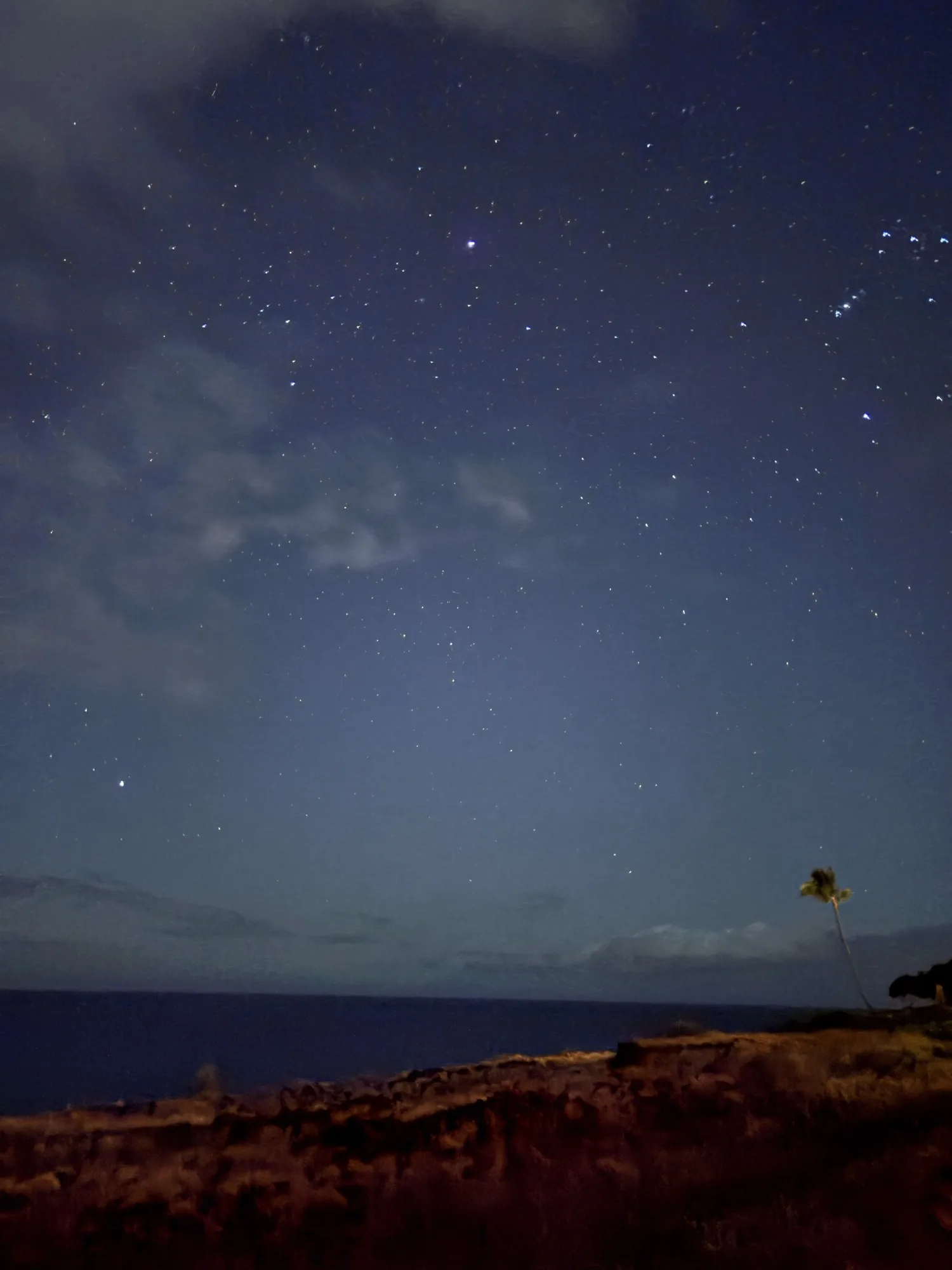 Night sky over the water